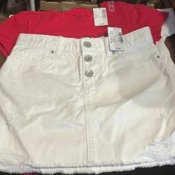 NWT GIRL'S SZ 6 2 UNICORN SHIRTS/ONE WHITE JEAN SKIRT OUTFIT THE CHILDRENS PLACE - Picture 6 of 7